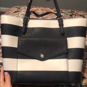 Navy and white Michael kors tote and wallet